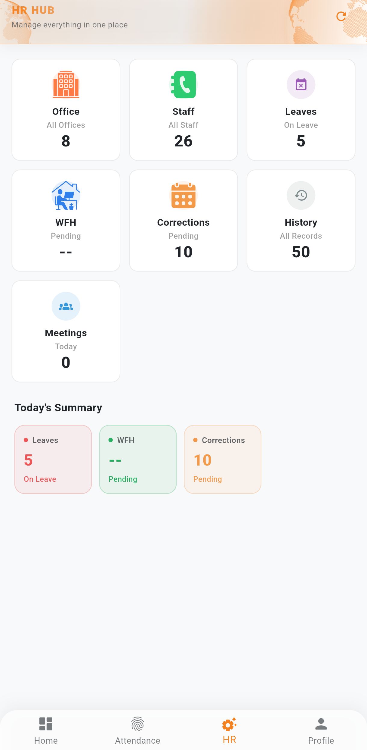 HR Approvals Mobile Screen